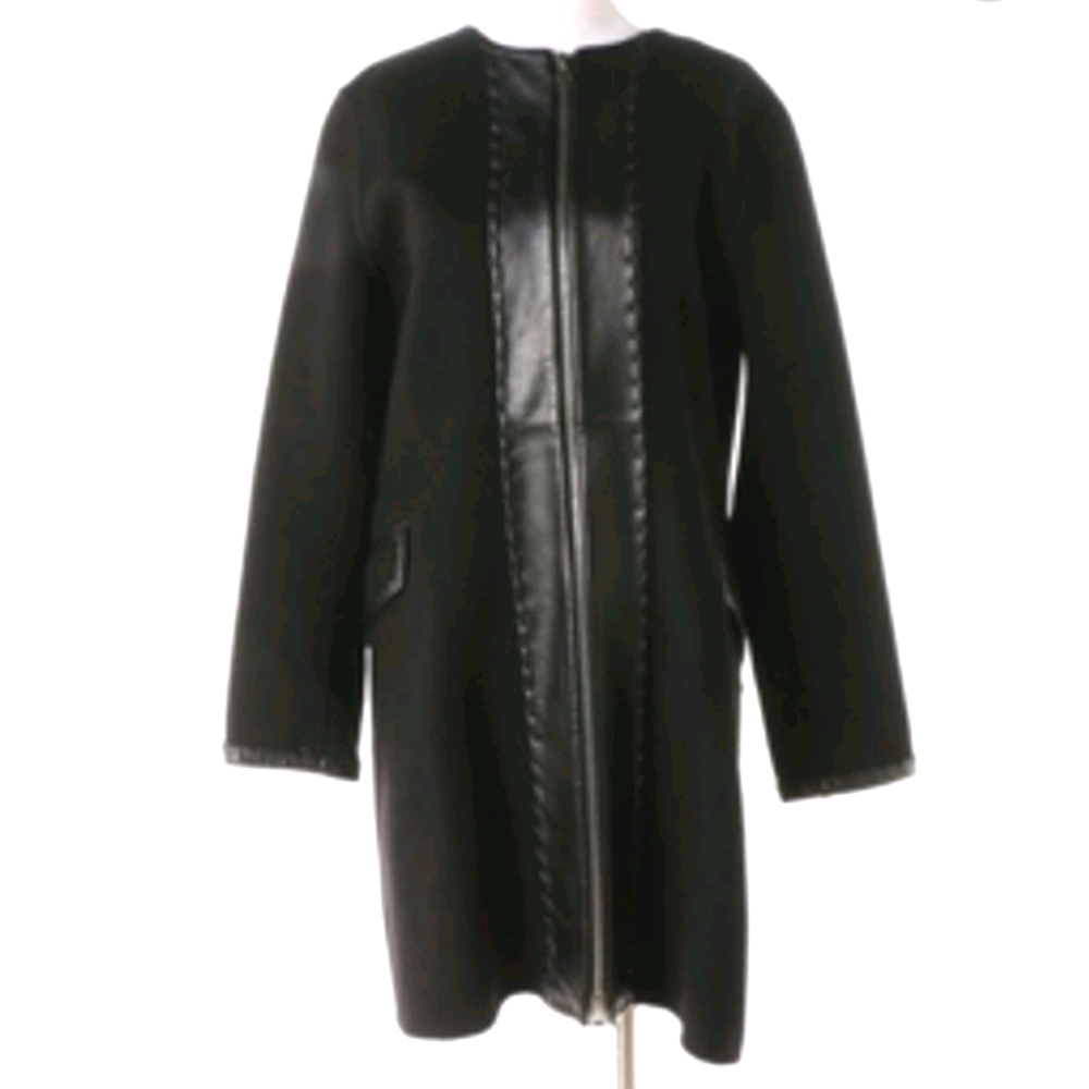 ✨Anne Fontaine Leather & Wool Coat .✨